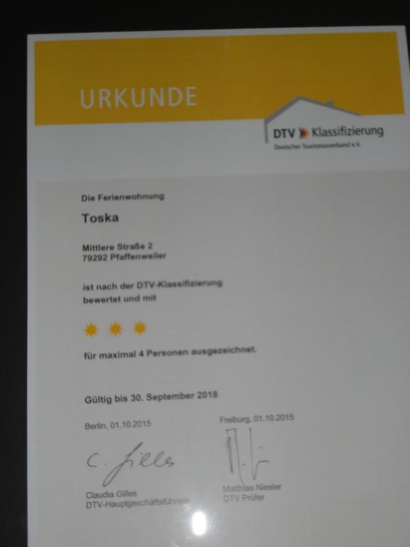 Ferienwohnung Toska Pfaffenweiler Exteriör bild